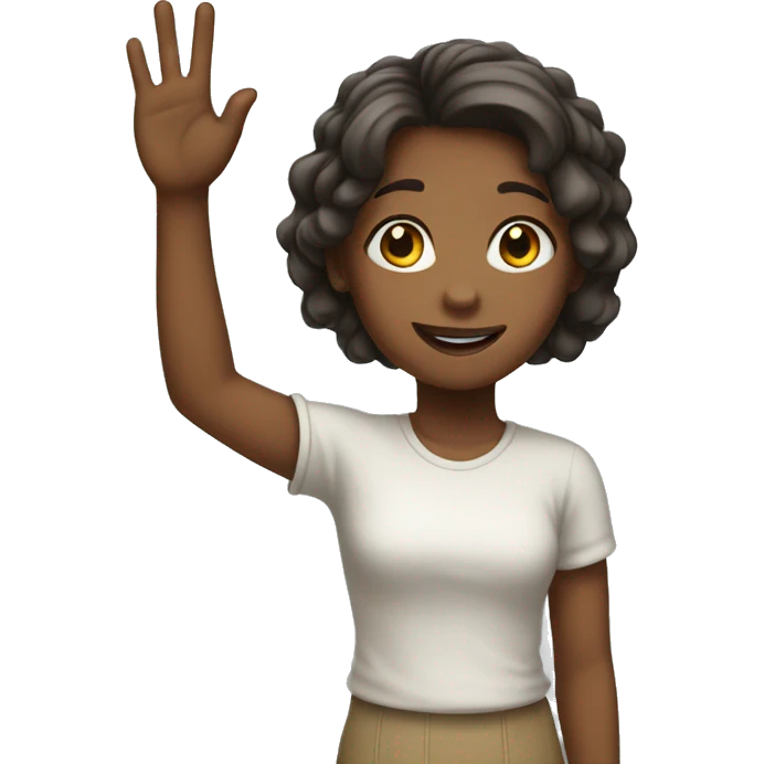 girl raising hand emoji