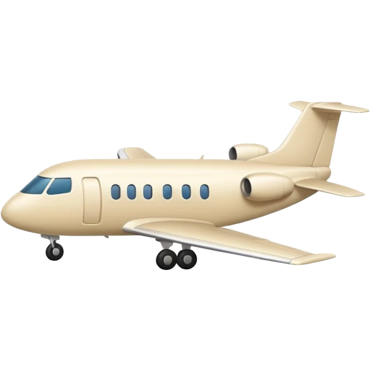 minimalist light beige (milky) airplane, Apple emoji style, no text emoji