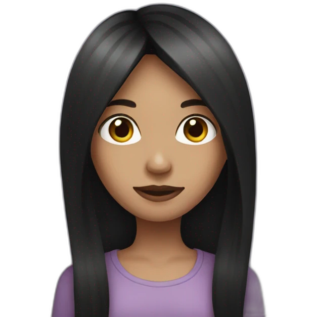 girl with dark straight long hair emoji