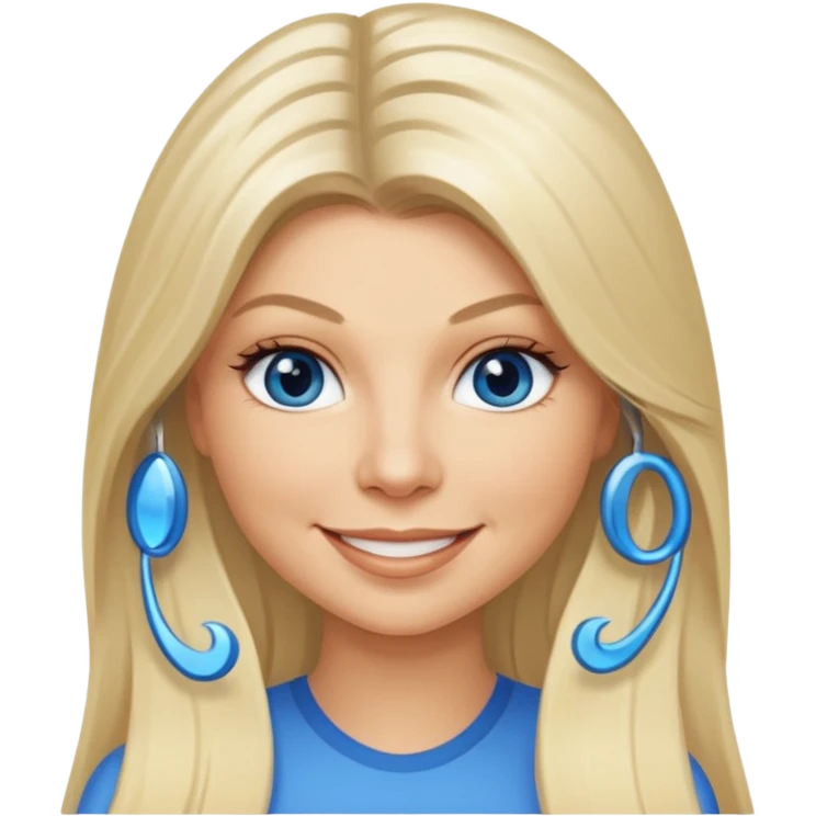Fergie with blue eyes, long light blonde hair emoji