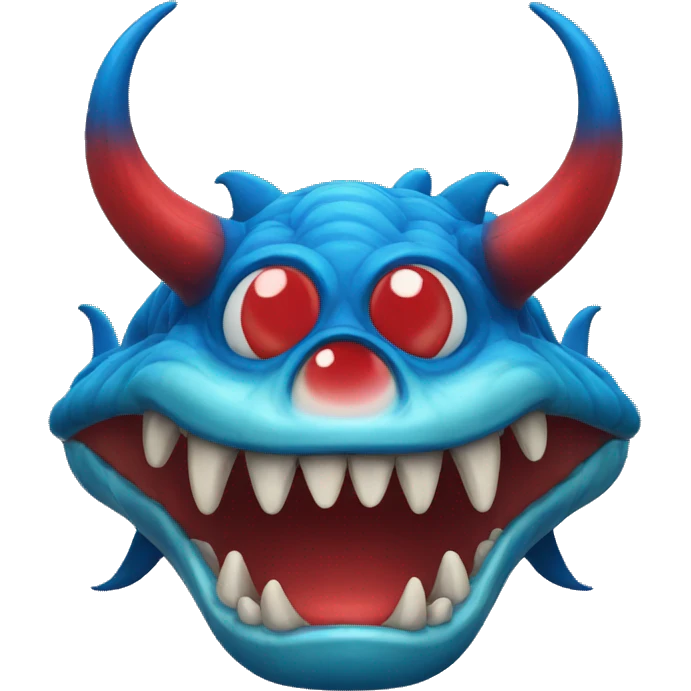 Leviathan with blue and red horns emoji