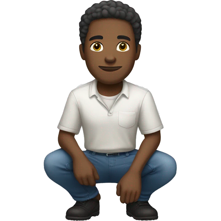 african american man kneeling to the left emoji