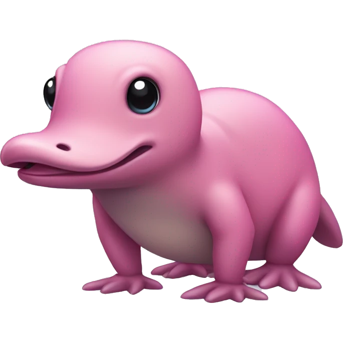 Cute pink Platypus full body emoji