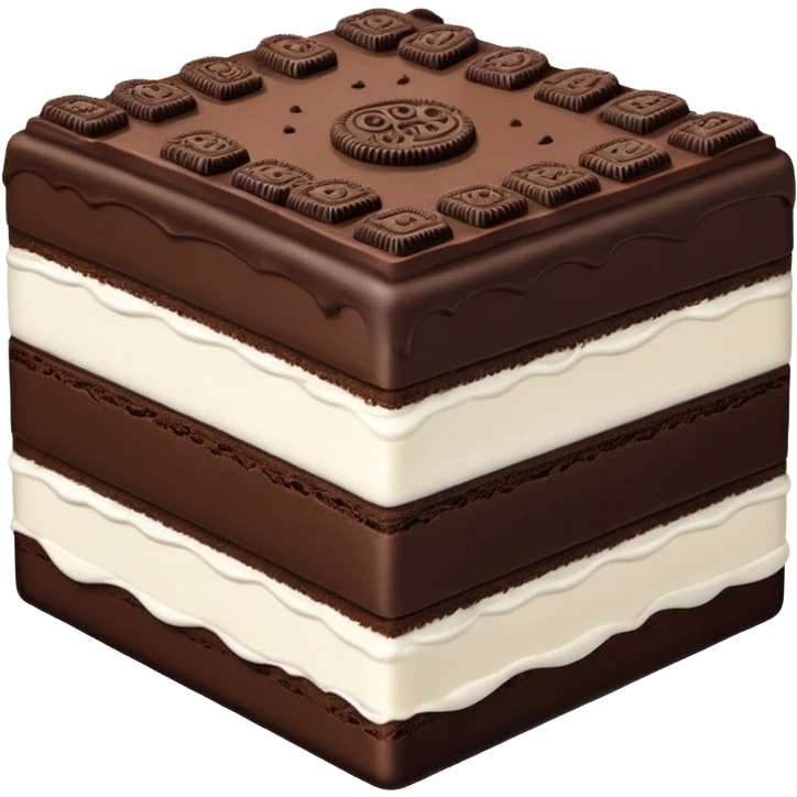 oreo cake square shape slim layer emoji