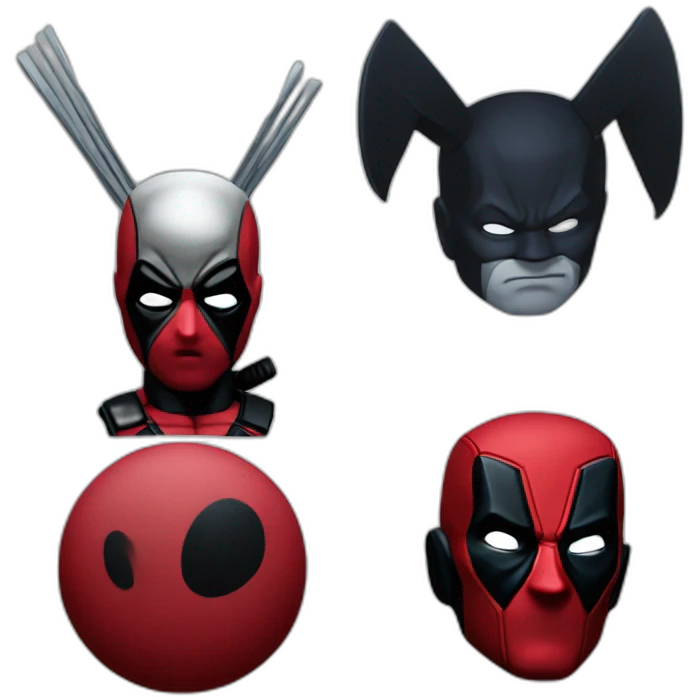 3D Emoji deadpool facing the Wolverine emoji