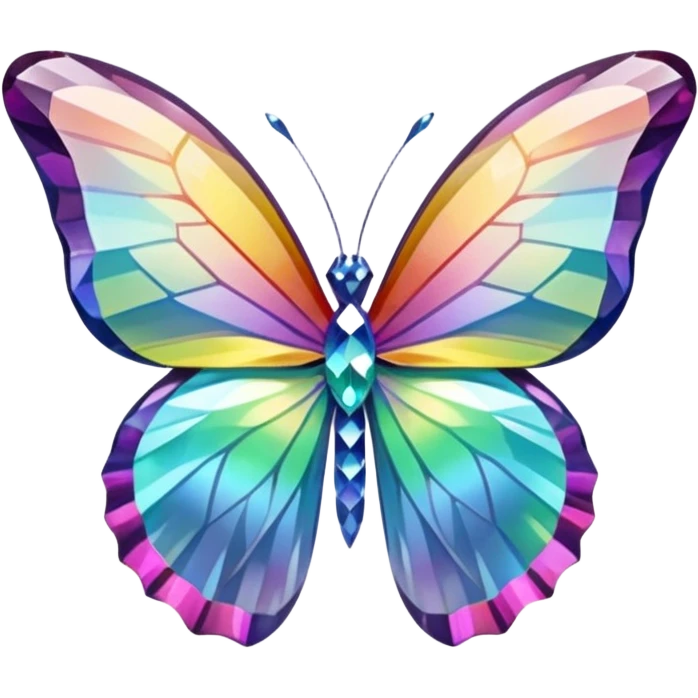 butterfly shaped 56-carat iridescent diamond emoji