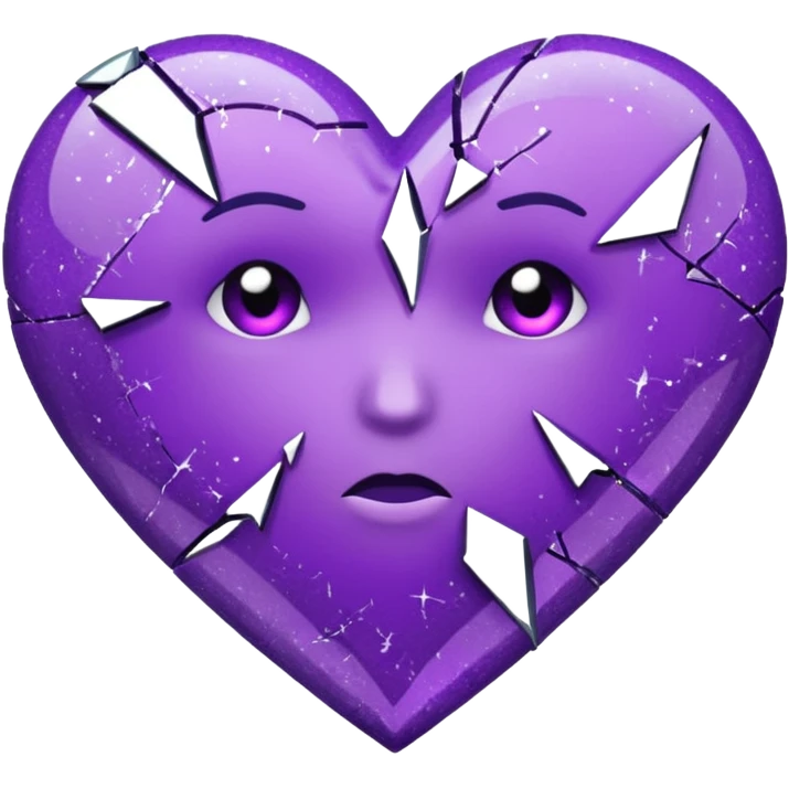 glitter cian and purple broken heart emoji