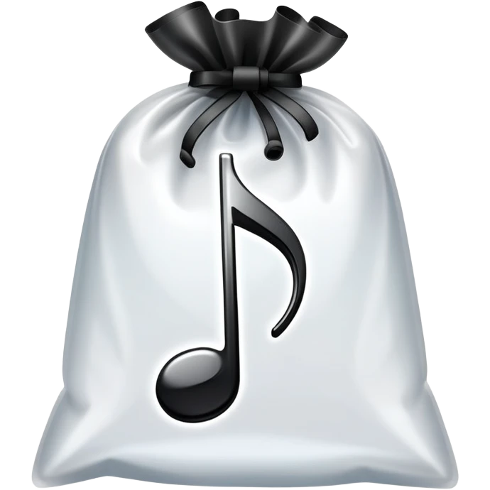 ziplock bag containing a single musical note emoji