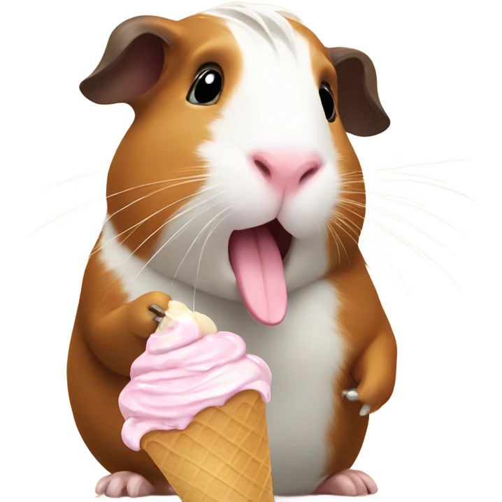 Guinea pig eating ice cream emoji
