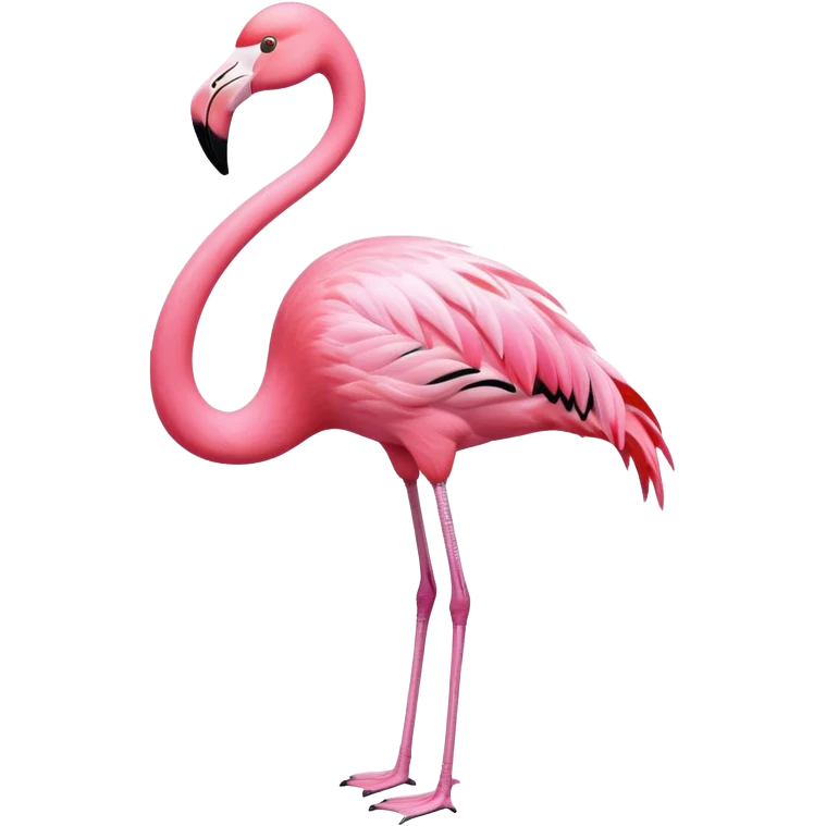 Flamingo with a flower emoji