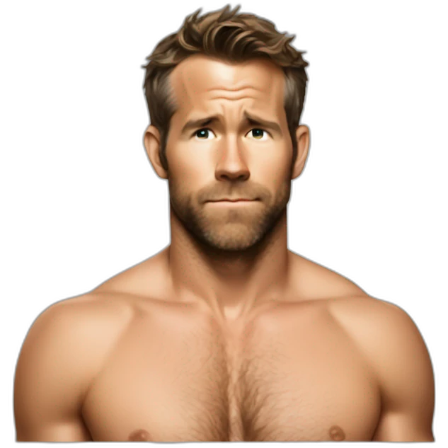 ryan reynolds no shirt sweaty emoji