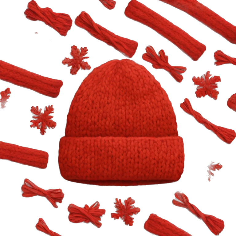 Red knit winter hat no person emoji