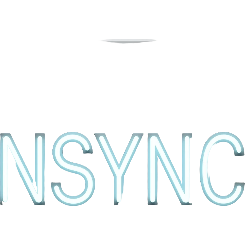 a big black sign with NSYNC written on it emoji