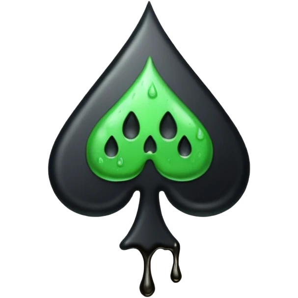 Ace of spades black slimey drip effect emoji