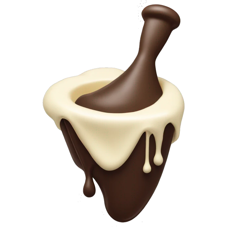 A piping bag in action, with cream or ganache flowing out. emoji