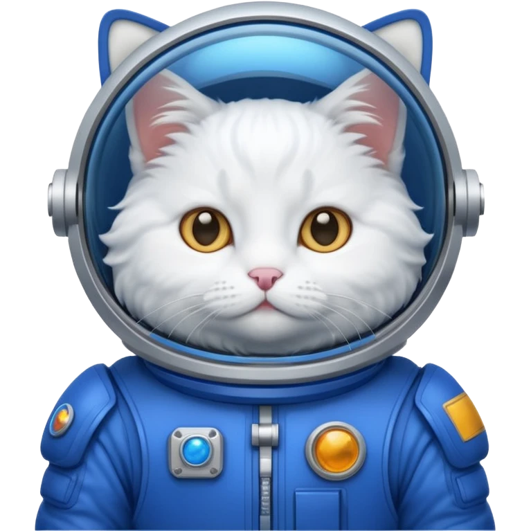 white cat blue Astronaut emoji