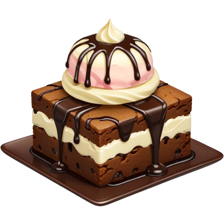 Brownie with ice cream emoji