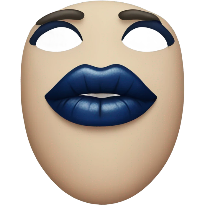 realistic dark blue lips emoji