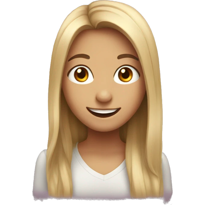 smiling girl with long hair emoji