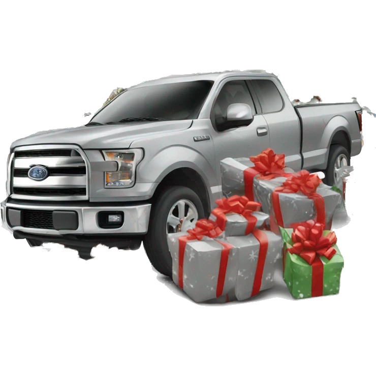 A Christmas themed silver F150 emoji