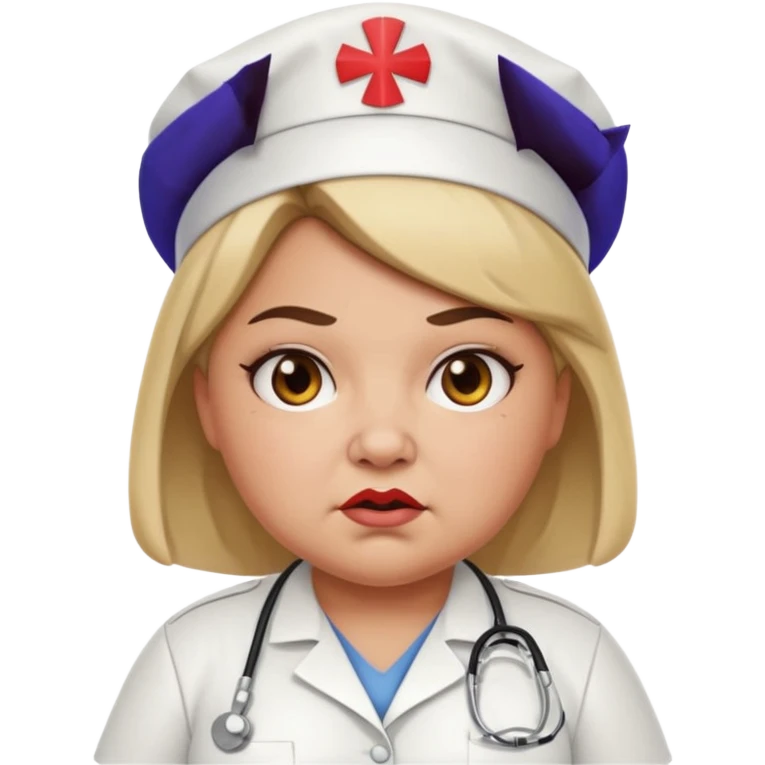 fat girl dressed as a mean nurse emoji