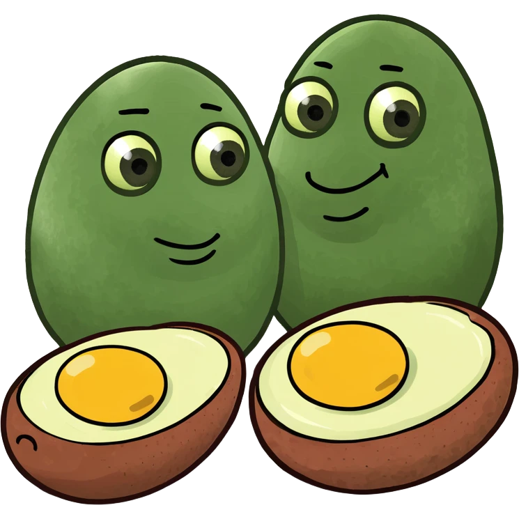 Two boiled eggs and two breakfast sausage  emoji