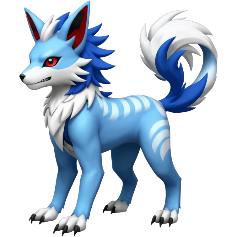 WereGarurumon-Zeraora-Renamon-Absol-fusion-hybrid-creature (full body emoji