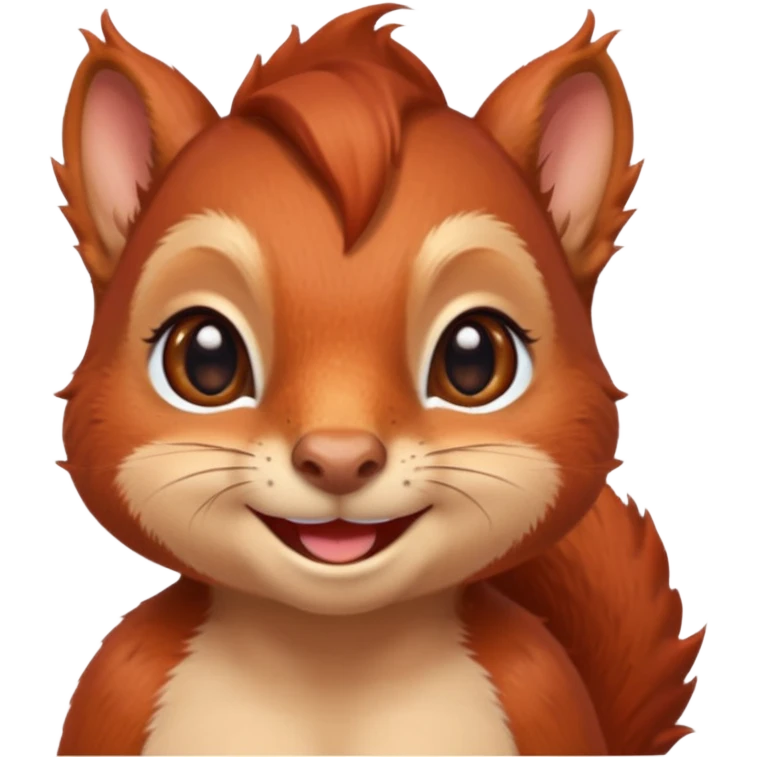 emoji Realistic sexy red Mama squirrel withe freckles. smiling eyes. For profil pic. emoji
