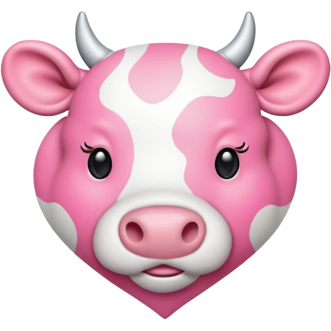 Pink cow spot print heart emoji