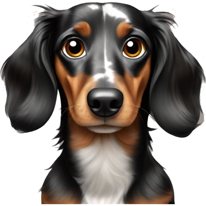 Black & brown Merle long haired Dachshund emoji