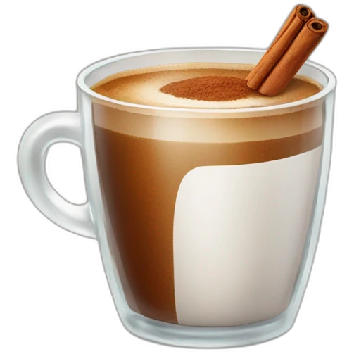 Glass of coffe with cinnamon  emoji