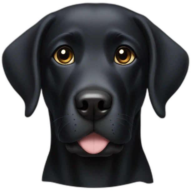 black labrador with white hair around mouth area emoji