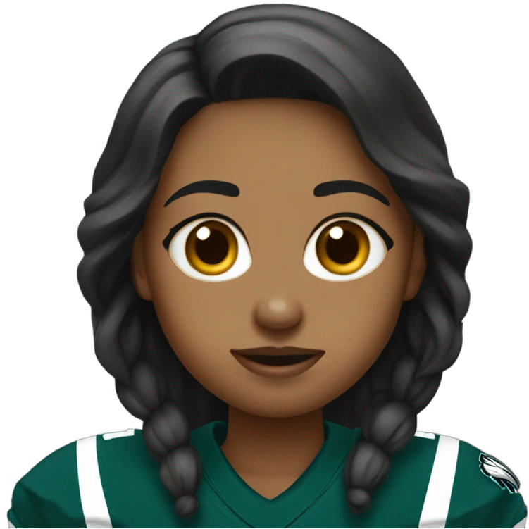 Girl wear eagles jersey  emoji