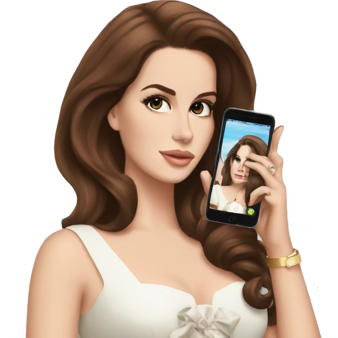 Lana del rey with a phone emoji
