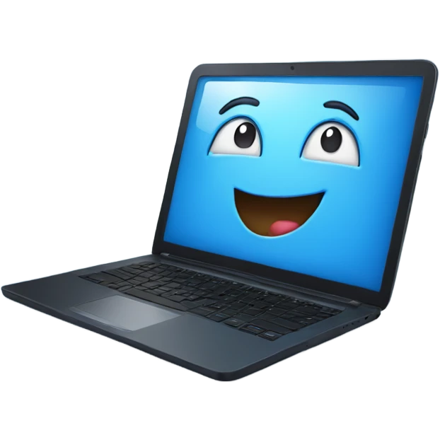 Laptop BLUE Very happy  emoji