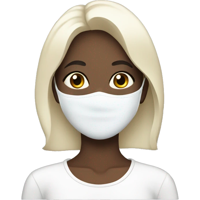 Girl with a white beauty mask emoji
