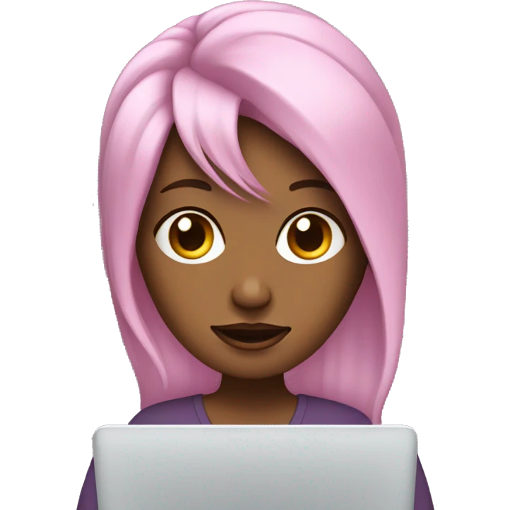 woman with girly hair and a laptop emoji