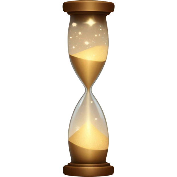An hourglass with glowing Stardust beige emoji