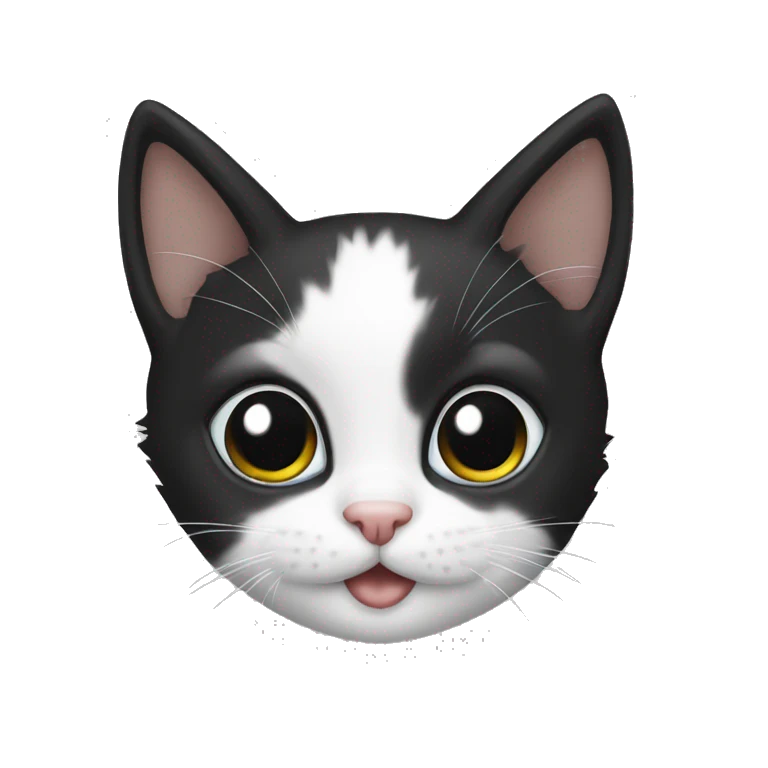 black and white kitten emoji