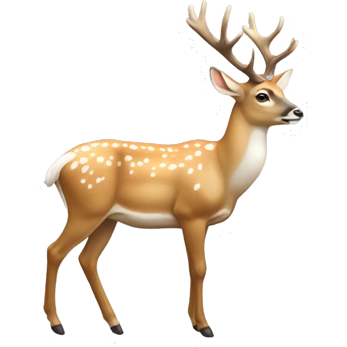 full body realisti deer wearing white bows emoji