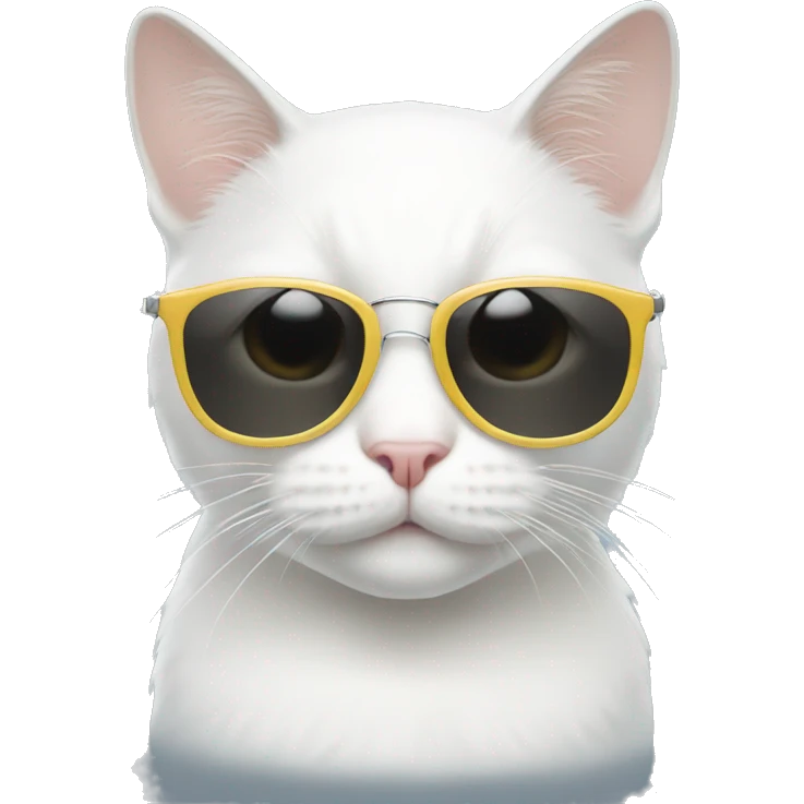 White cat with sunglasses emoji
