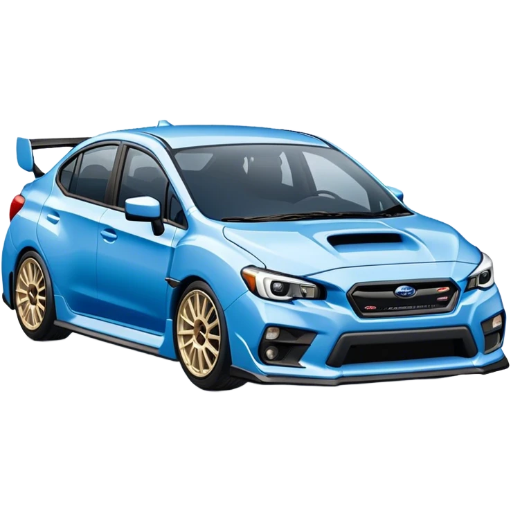baby blue and white subaru impreza wrx sti  emoji