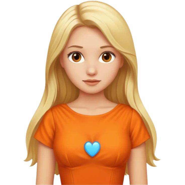 blonde long hair full length orange without bra emoji