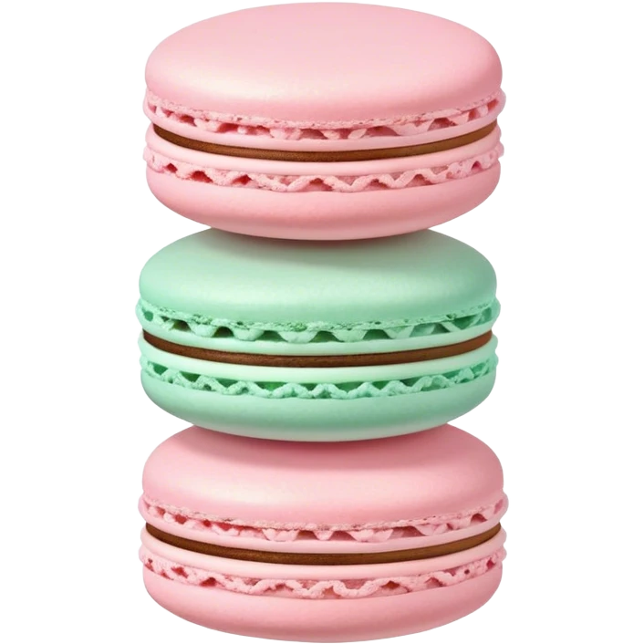 Pastel pink and mint green macaroons stacked emoji