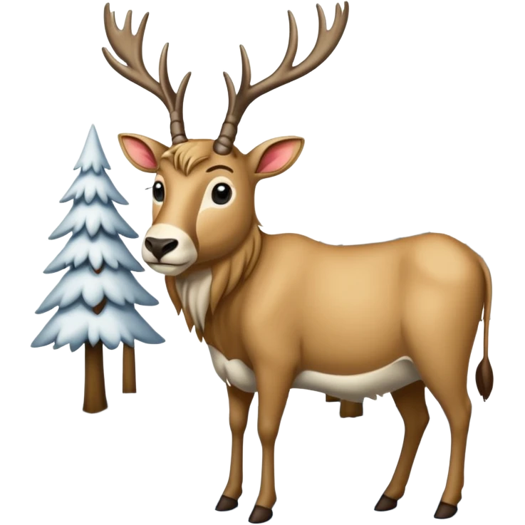 Eland trekt slede in dennenbos  emoji