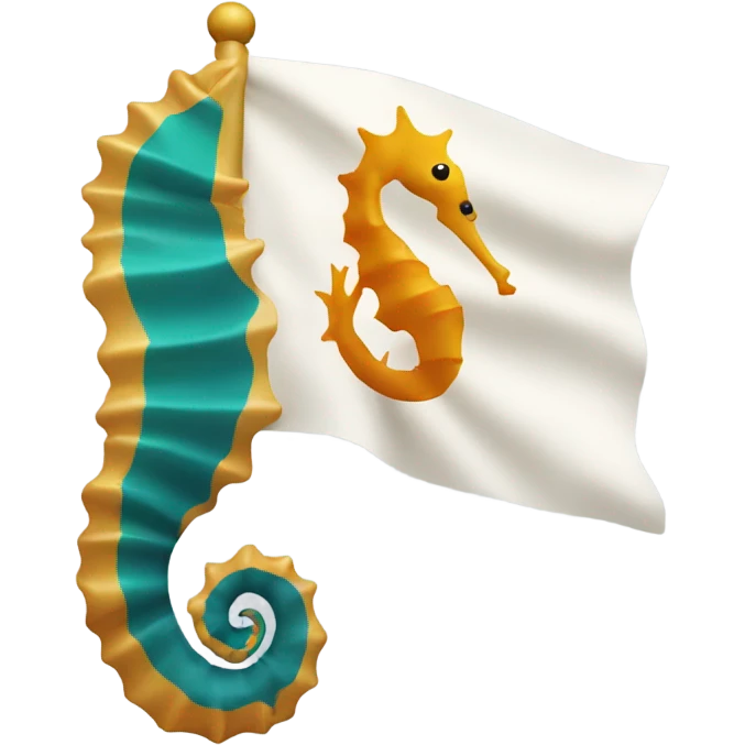 A flag with a seahorse on it  emoji