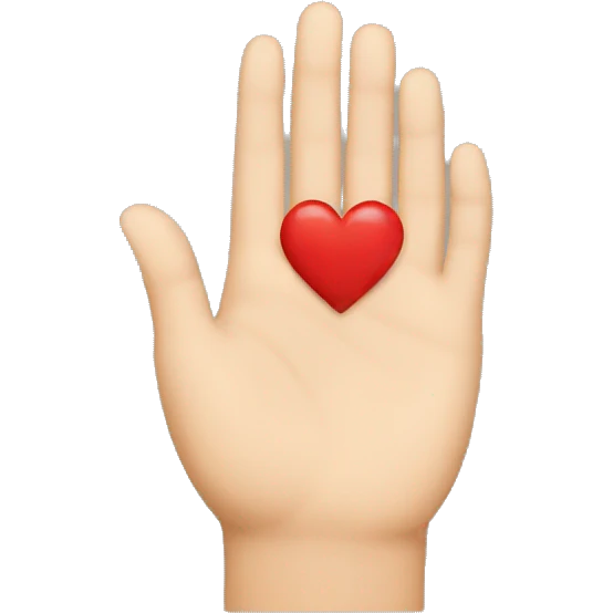 hand with a half heart shape emoji