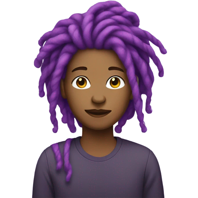 Nonbinary person with purple locs emoji