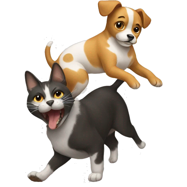 dog riding a cat emoji