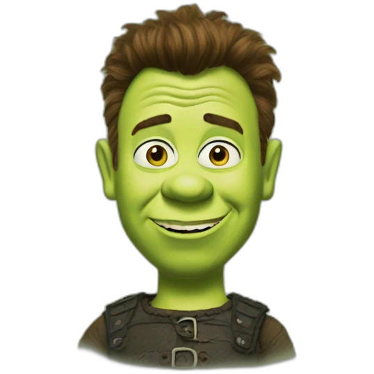 Shrek as rick astley emoji